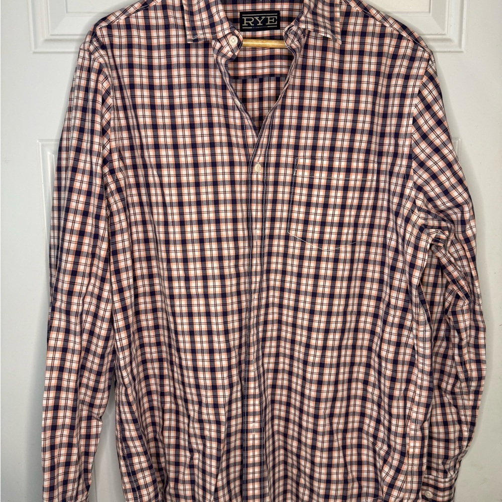 RYE Men's Plaid Shirt - Red and Blue